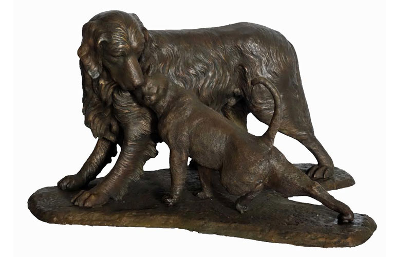 Life size antique bronze dog statues for home lawn ornaments for sale