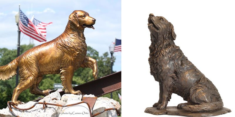 Life size bronze dog statue for home lawn ornaments for sales