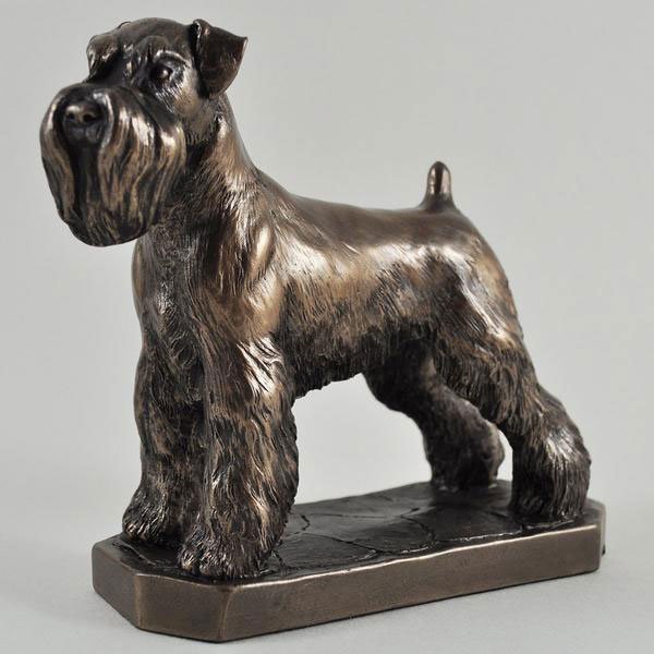 Cheap Animal Bronze Statue Hand Made Life Size Garden Decorative Bronze Schnauzer Dog Statue for Sale