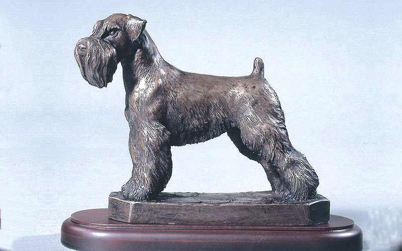 Cheap Animal Bronze Statue Hand Mades Life Size Garden Decorative Bronze Schnauzer Dog Statues for Sale