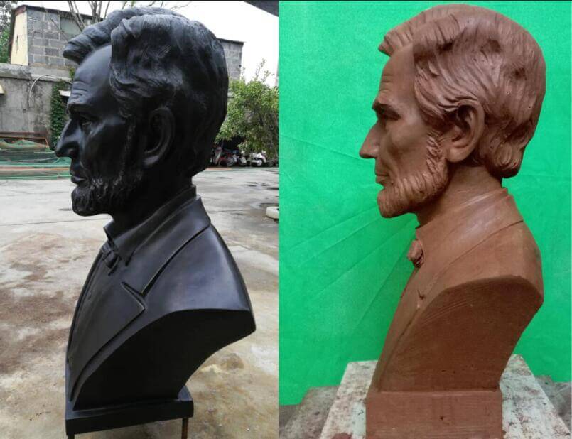 Famous Abraham Lincoln Replica Custom Bust Statue in Bronze