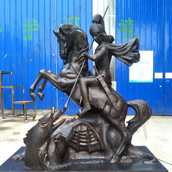 Famous 85 Inches St. George and the Dragon Statue Replica in Bronze for Outdoor