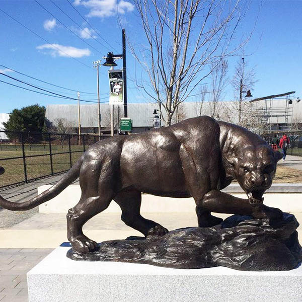 Outdoor Life Size Bronze Panther Sculpture Statue Wildlife Sculptures for School