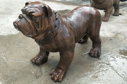 bronze large bulldog garden statue wildlife sculpture for outside