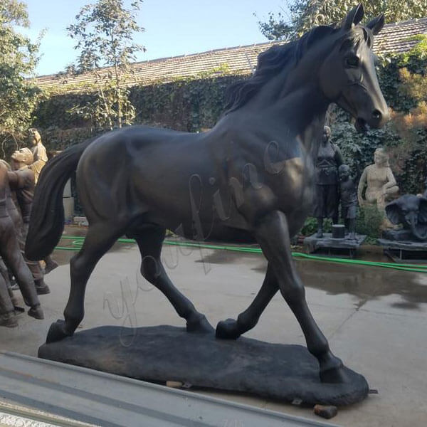 bronze 8 foot horse statue black horse sculpture for outdoor