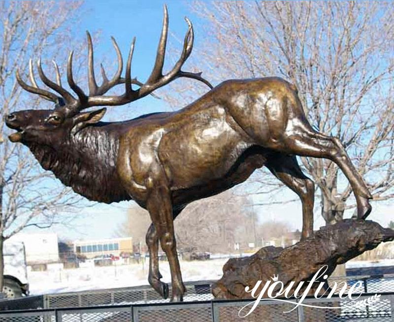 Outdoor Life Size Bronze Elk Garden Statue with Good Price BOKK-266