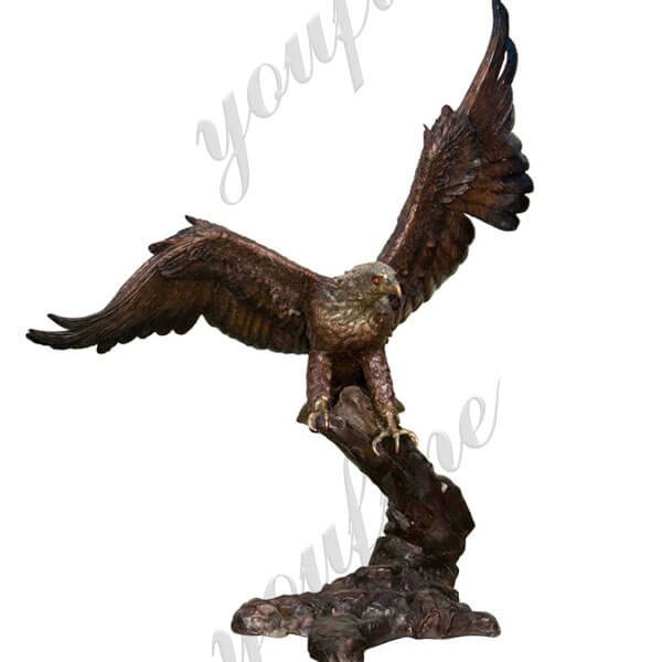 BES-02 large outdoor bronze 44″ eagle statues for sale