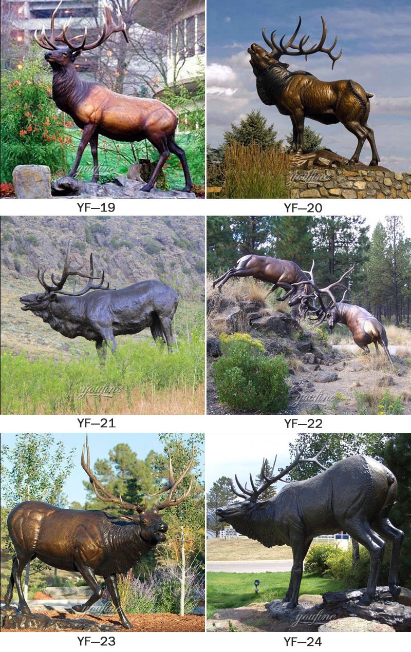 Outdoor Life Size Bronze Elk Garden Statue with Good Price BOKK-266