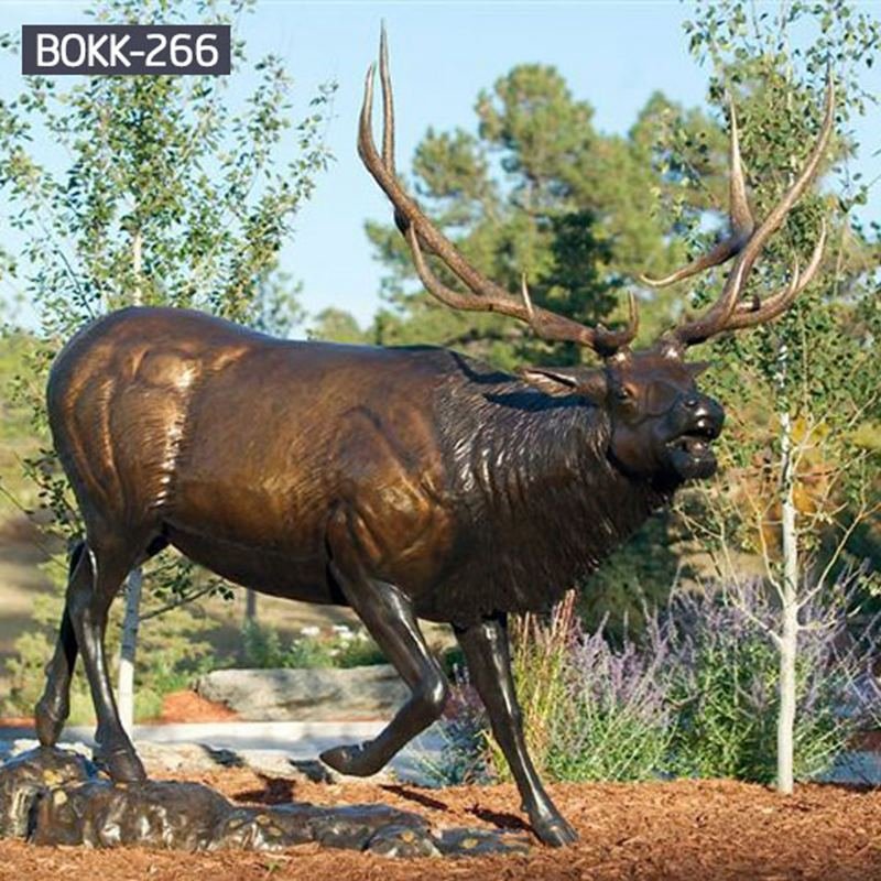 Outdoor Life Size Bronze Elk Garden Statue with Good Price BOKK-266