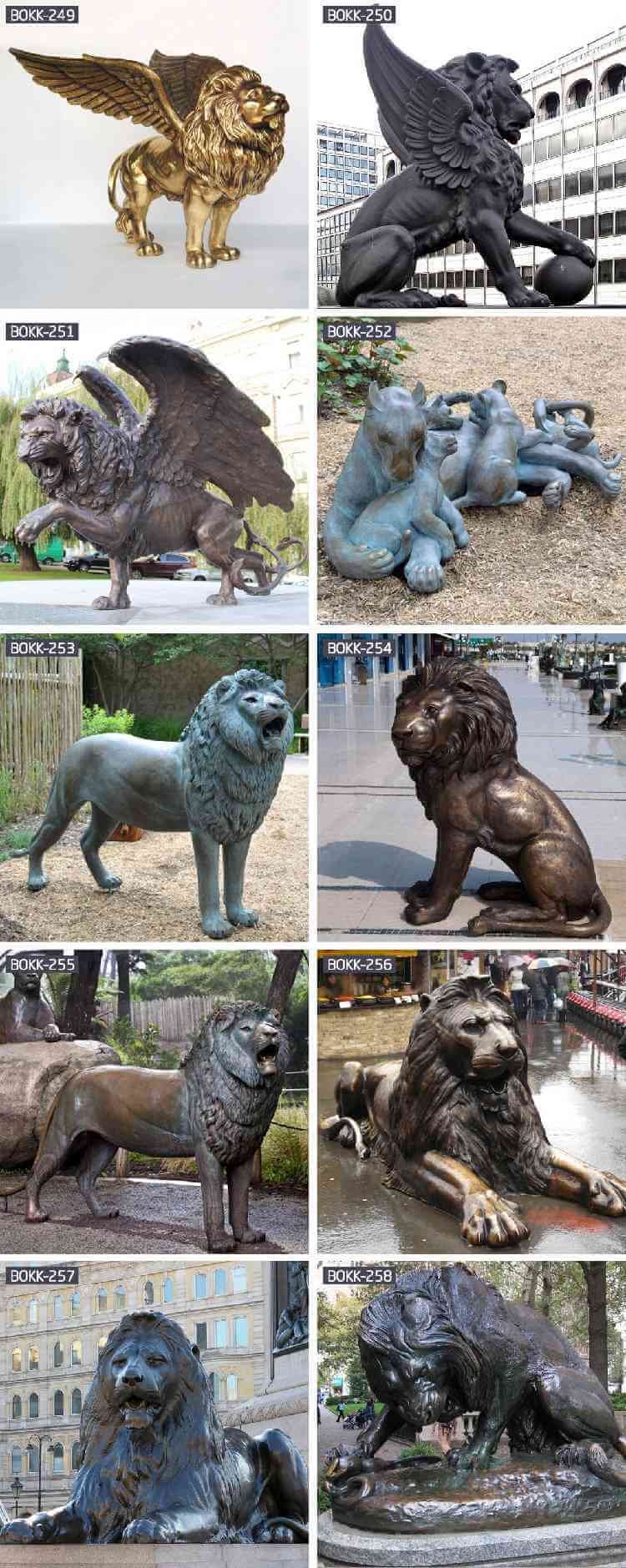 outdoor custom bronze pair lion statues