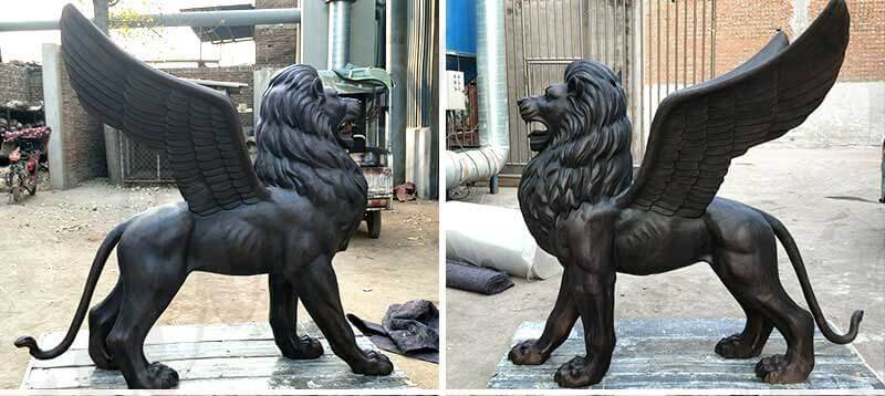 outdoor-life-size-bronze-black-lion-statue-for-front-gate