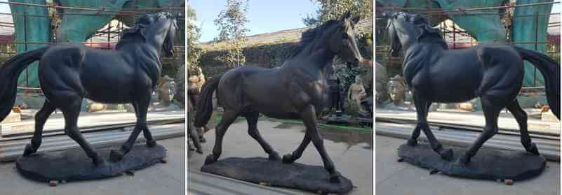 Outdoor-life-size-black-horse-sculpture-animal-statue-garden-ornaments