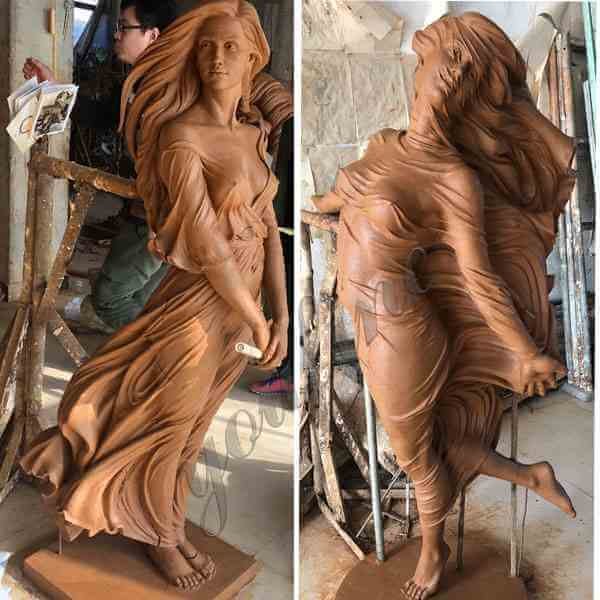 life size beautiful female garden statues woman statue girl statue clay model before casting