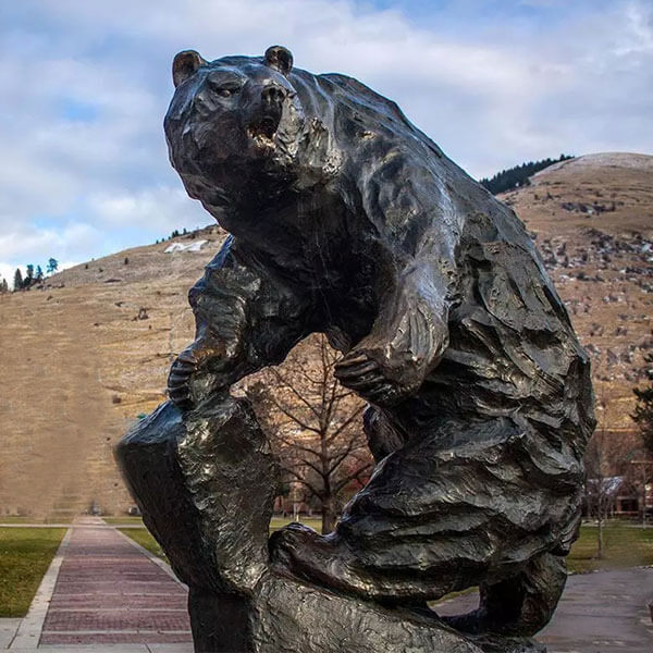 life-size bronze bear sculpture