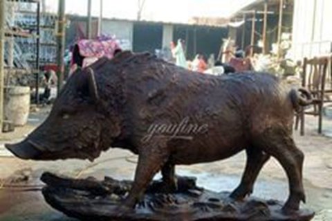 Hand-carved Outdoor Garden Decoration Bronze Wild Boar Sculpture for Sale BOKK-686