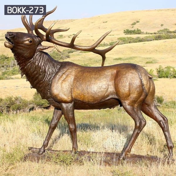 BOKK-273 Outdoor Bronze Monster bull elk Statue North American Wildlife Sculptures