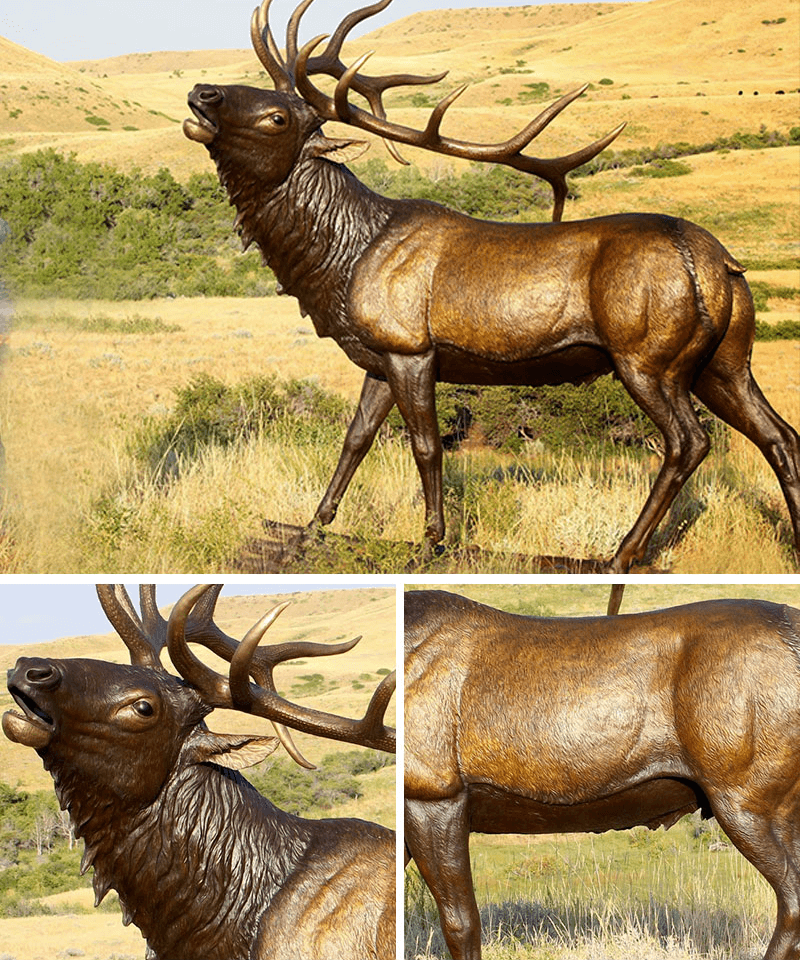 BOKK-273 Outdoor Bronze Monster bull elk Statue North American Wildlife Sculptures