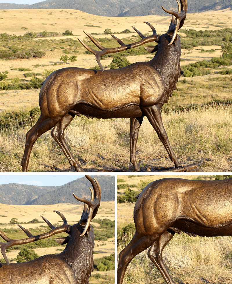 BOKK-273 Outdoor Bronze Monster bull elk Statue North American deer Sculptures