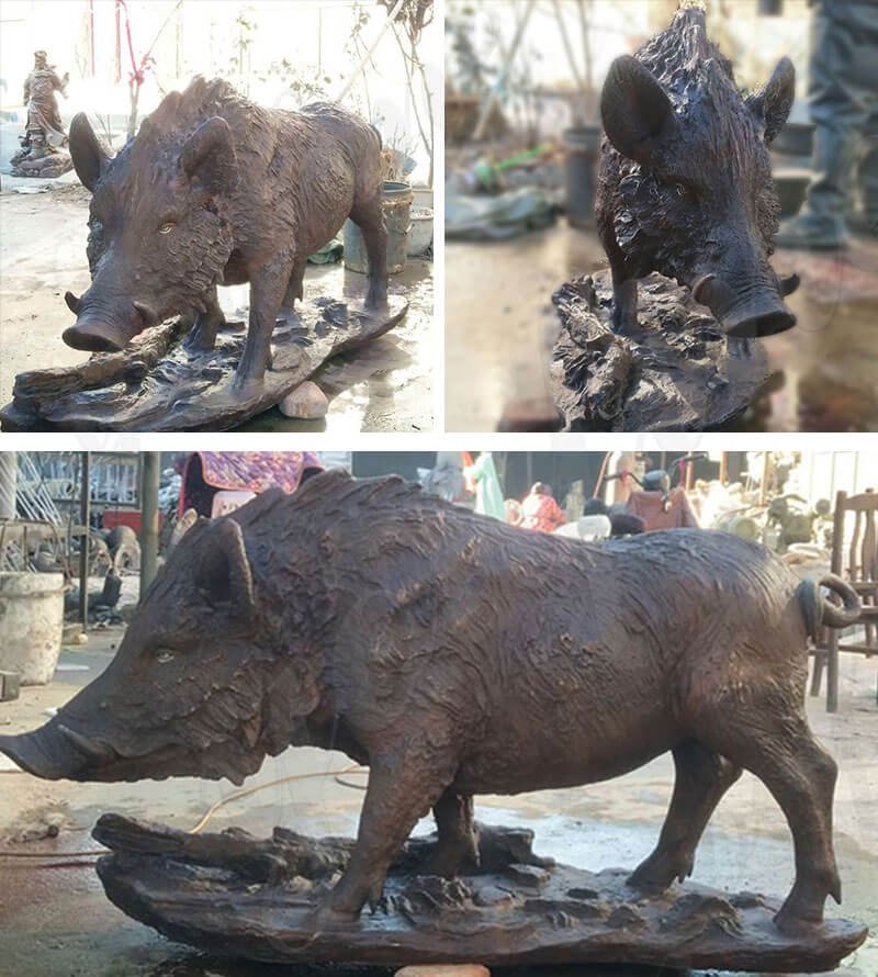 BOKK-686 life size bronze wild boar statue for sale