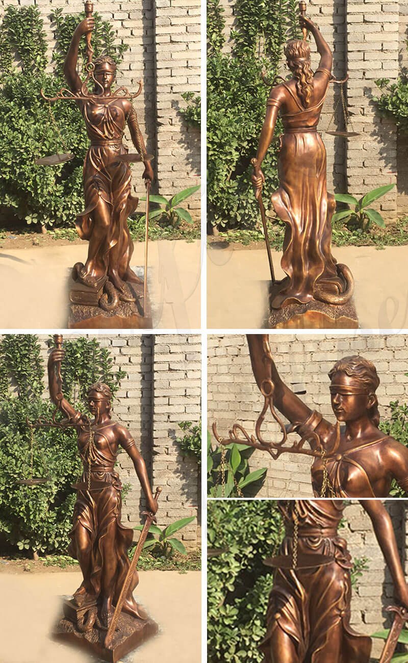 Bronze Blind Justice statue for sale