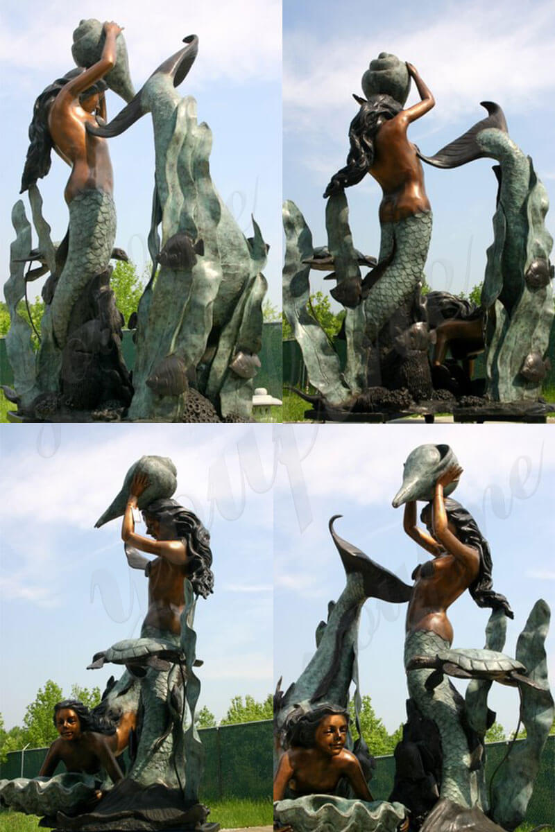 Outdoor Bronze Mermaid Statue Mermaid Fountain for Sale