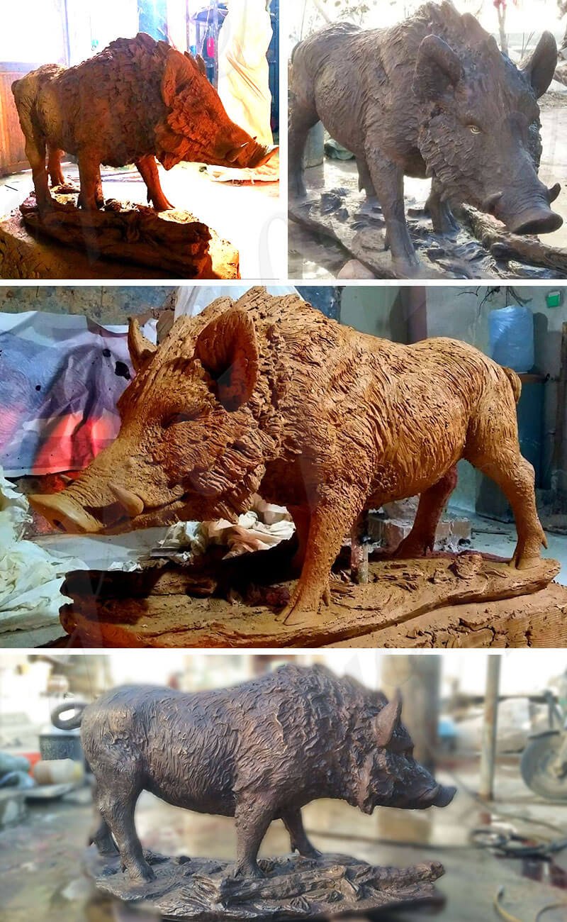 bronze wild boar statue for sale