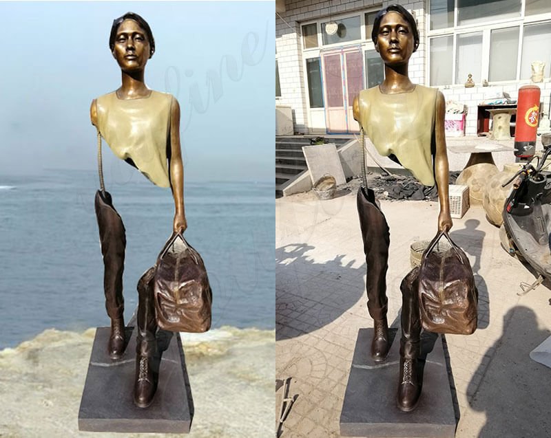 life Size Bronze Bruno Catalano Sculpture Replica Outdoor Traveler Statue