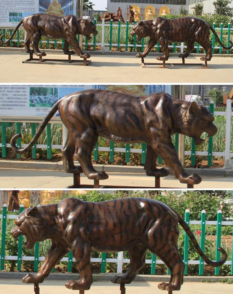 Life size bronze tiger sculpture animal wildlife statue for sale