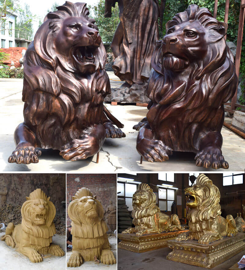 Hot-selling Modern Garden Decoration Large Bronze Lion Sculpture Animal Sculpture