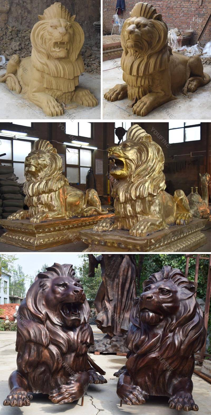 Hot-selling Modern Garden Decoration Large Bronze Lion Sculpture Animal Sculpture