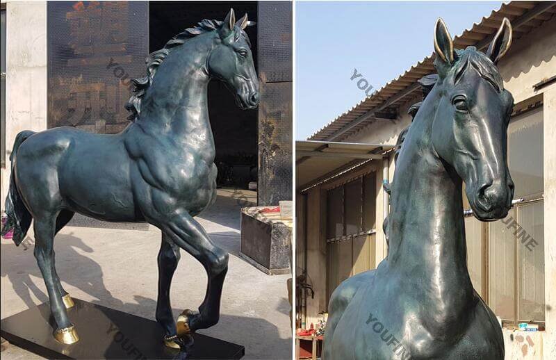 Online Large Outdoor Bronze Horse Art Sculpture Decoration for Sale BOKK-76