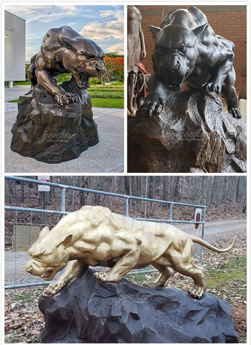 Garden Decoration Bronze Animal Sculpture Leopard Bronze Sculpture for Sale BOKK-653