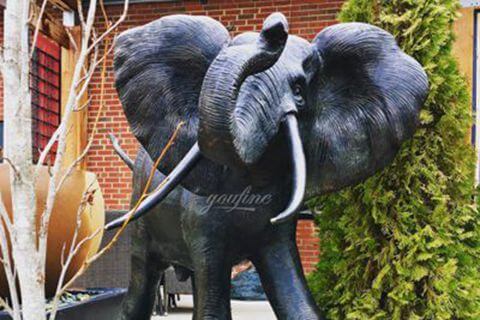 Outdoor Large Animal Sculpture Decoration Bronze Elephant Sculpture for Sale BOKK-386-2