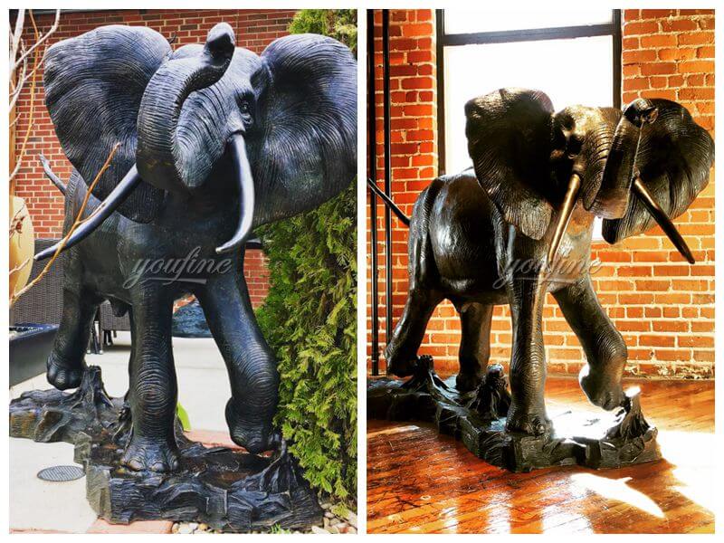 Outdoor Large Animal Sculpture Decoration Bronze Elephant Sculpture