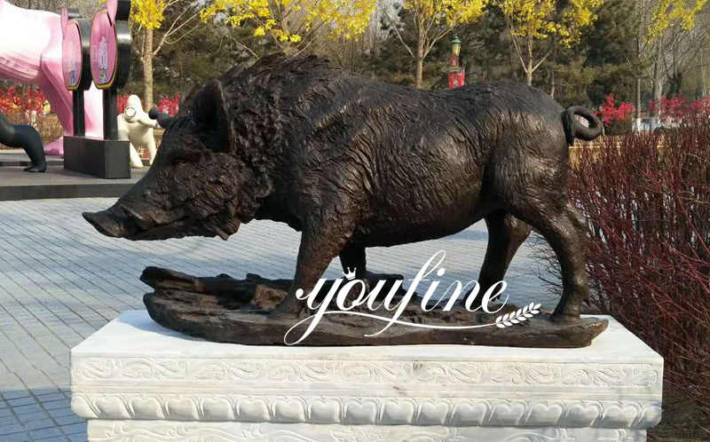 Bronze boar sculpture-YouFine Sculpture