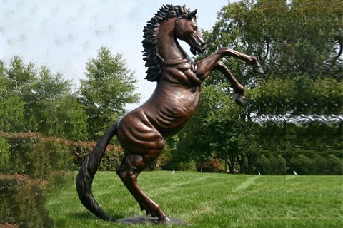 Large Outdoor Garden Decoration Bronze Rearing Horse Sculpture for Sale BOKK-560