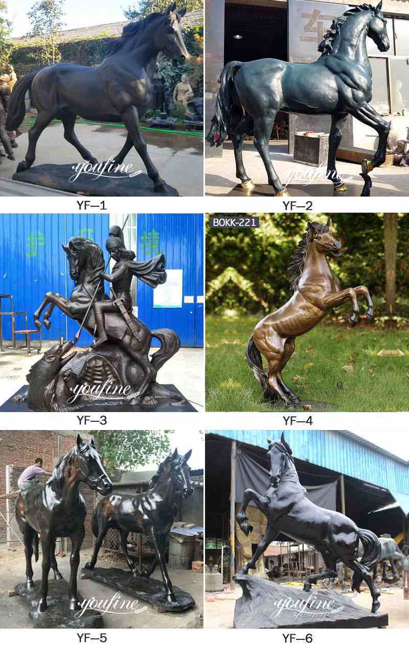 Large Outdoor Garden Decoration Bronze Rearing Horse Sculpture for Sale BOKK-560
