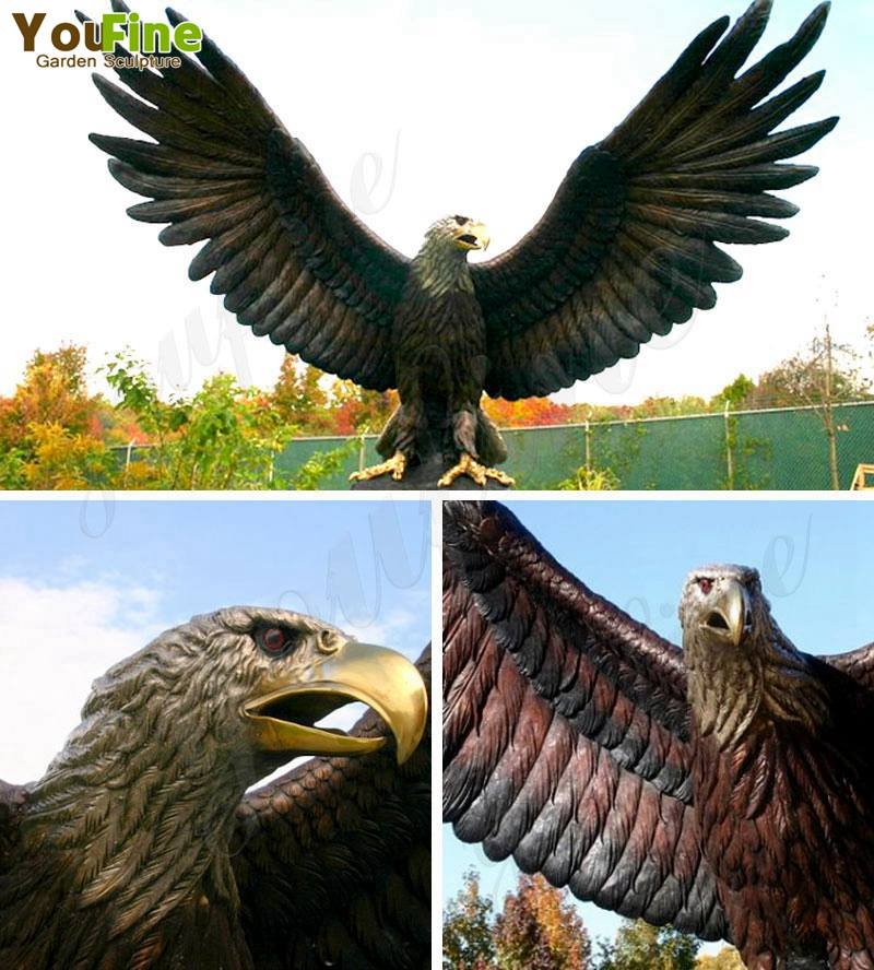 High Quality Outdoor Garden Bronze Eagle Sculpture for Sale BOKK-682