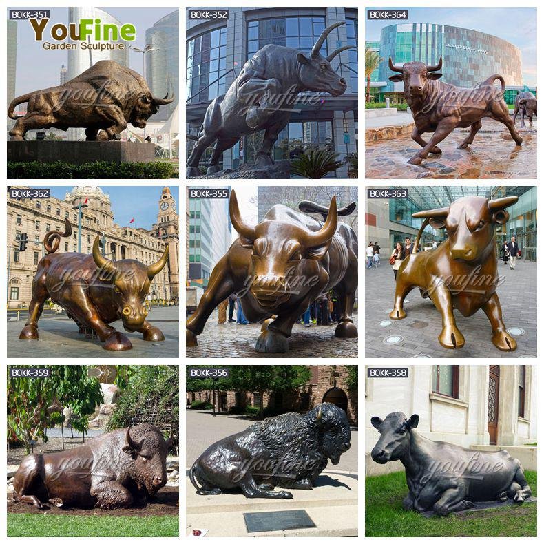 High Quality Bronze Wall Street Bull Sculpture for Sale BOKK-660