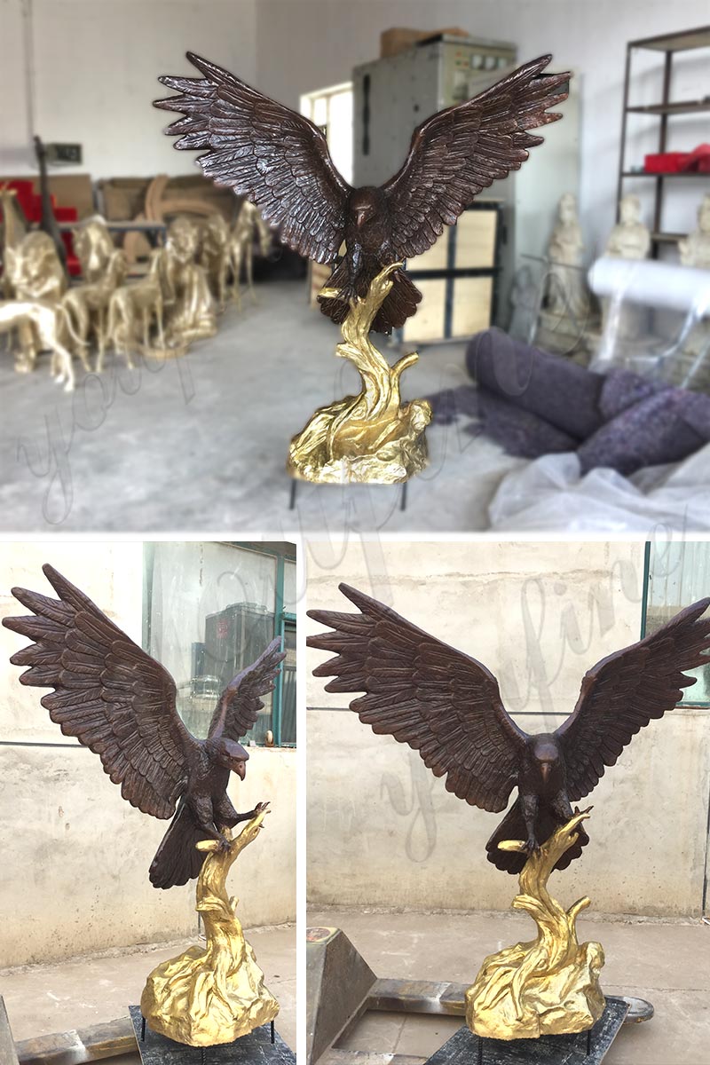 High Quality Outdoor Garden Bronze Eagle Sculpture for Sale BOKK-682