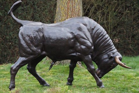 Outdoor Decorative Metal Bronze Bull Sculpture for Sale BOKK-791