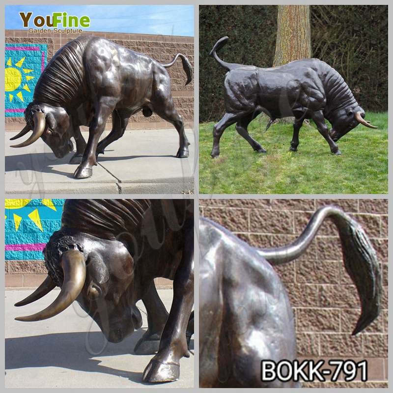 Outdoor Decorative Metal Bronze Bull Sculpture for Sale BOKK-791