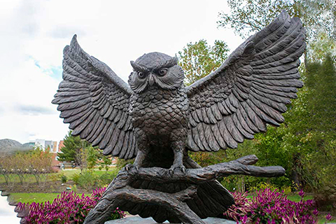 Life Size Antique Bronze Owl Garden Sculpture Animal Statue for Sale