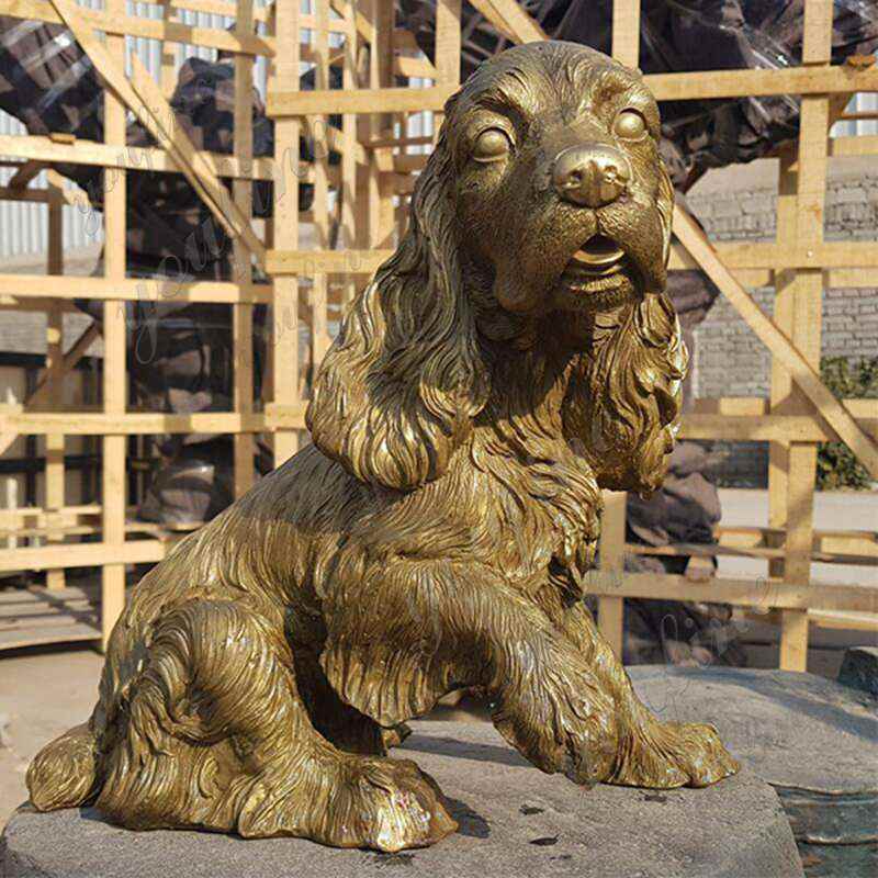 Casting Bronze Dog Springer Spaniel Statue Garden Ornaments for Sale BOKK-600 Details