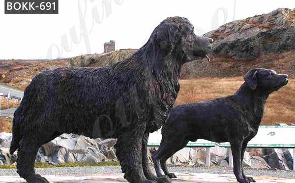 Custom Made Antique Bronze Newfoundland Dog Statue for Sale BOKK-691