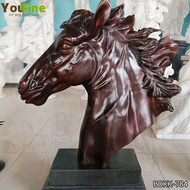 Large Bronze Horse Head Sculpture Garden Lawn Ornaments Supplier BOKK-Details