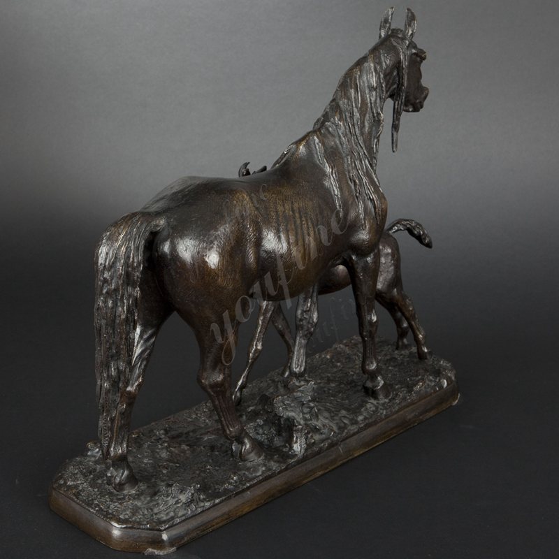 Life Size Antique Bronze Horse Statue Mare and Foal Sculpture Meaning