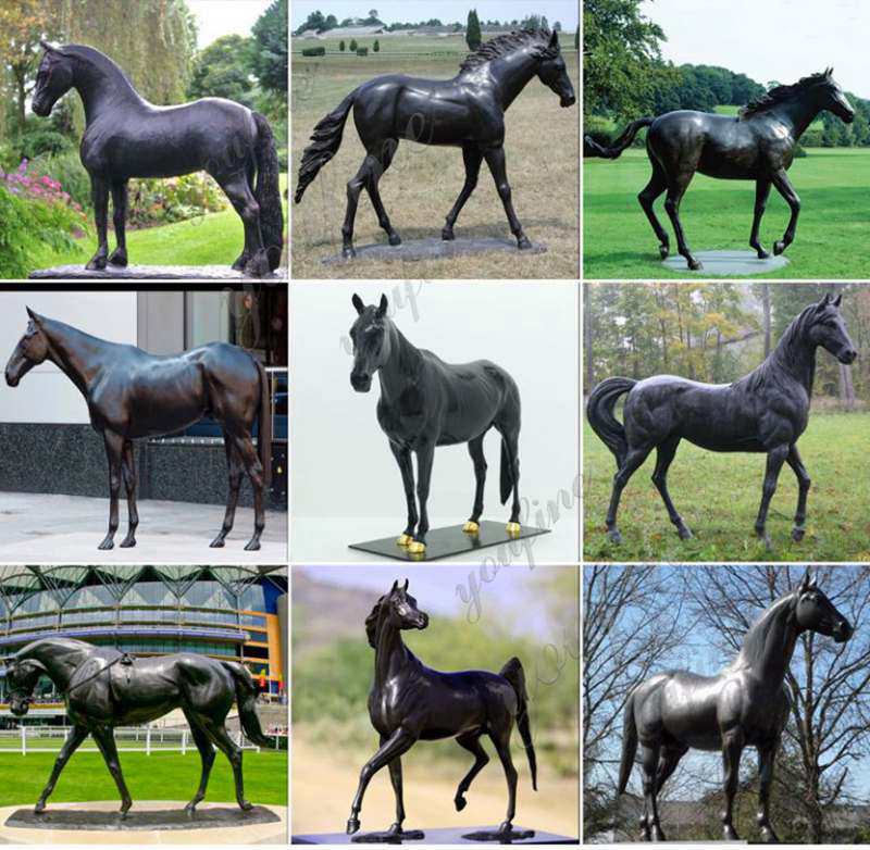 Life Size Antique Bronze Mare and Foal Horse Sculpture Racecourse Decor More Designs