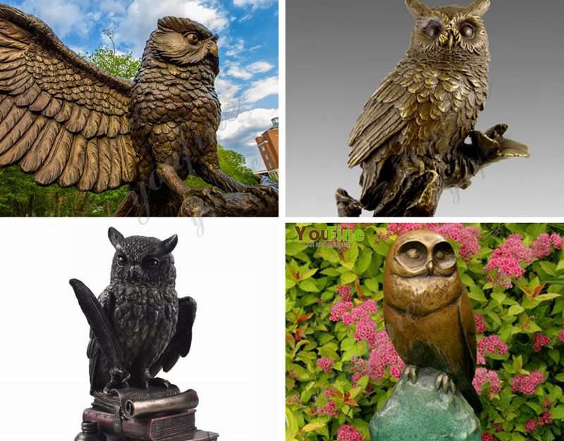 Life Size Antique Bronze Owl Garden Sculpture Animal Statue for Sale Other Designs