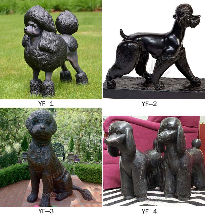 Life Size Bronze Poodle Dog Statue Garden Ornaments for Sale so Popular
